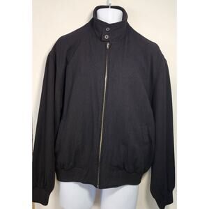 Nordstrom Men's Black Wool Blend Zip Bomber Jacket‎ Ribbed Collar Men M